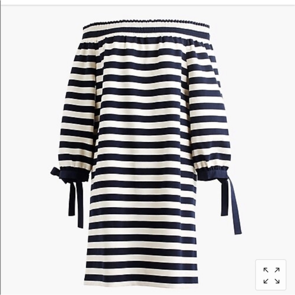 J. Crew Striped Off The Shoulder Dress - Picture 8 of 8